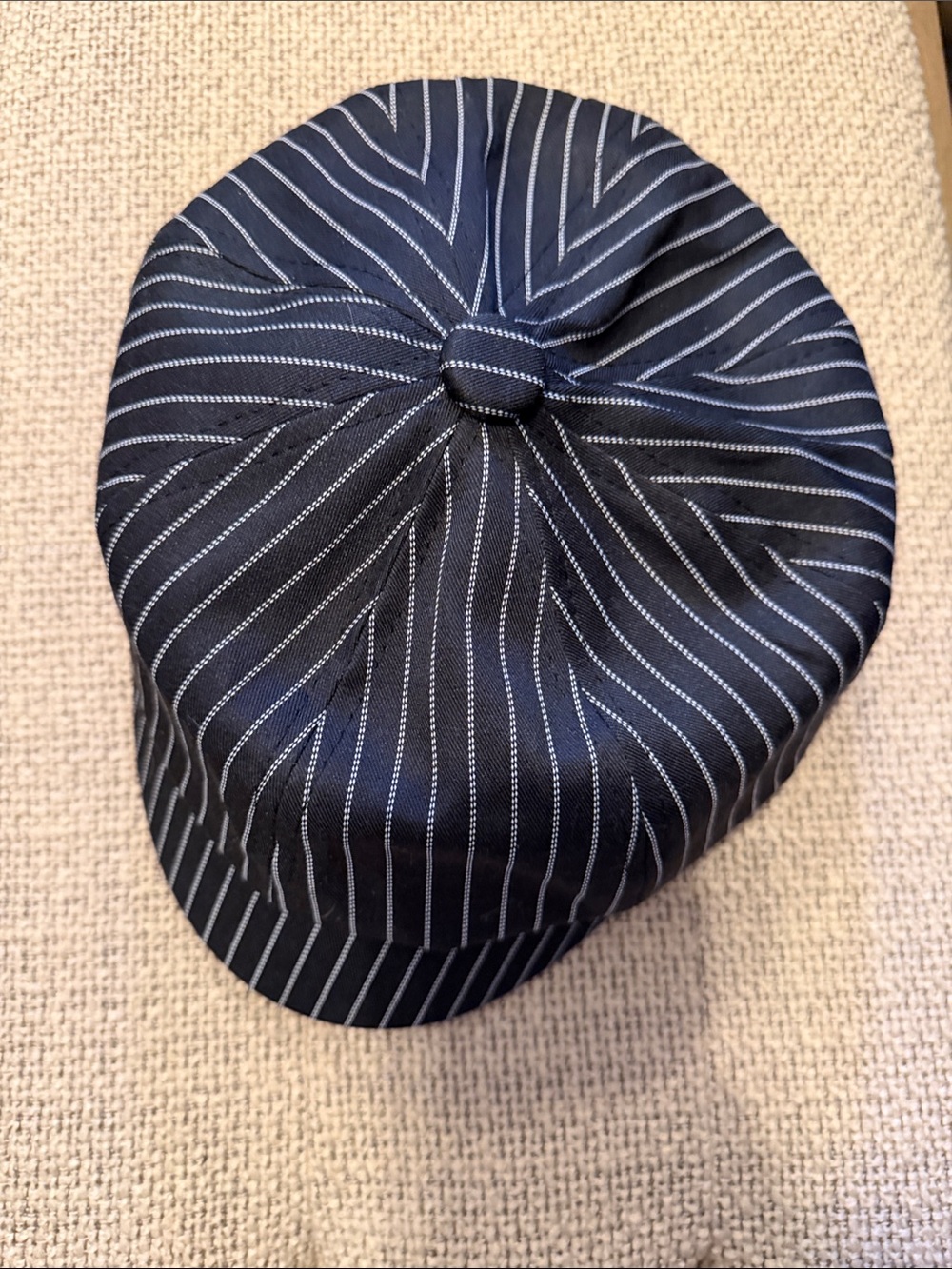 Striped Navy Baker Boy Cap for Women